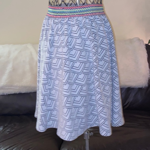 Anthropologie Potters Pot Abstract Mini Skirt Size XL Black & White - Picture 5 of 10